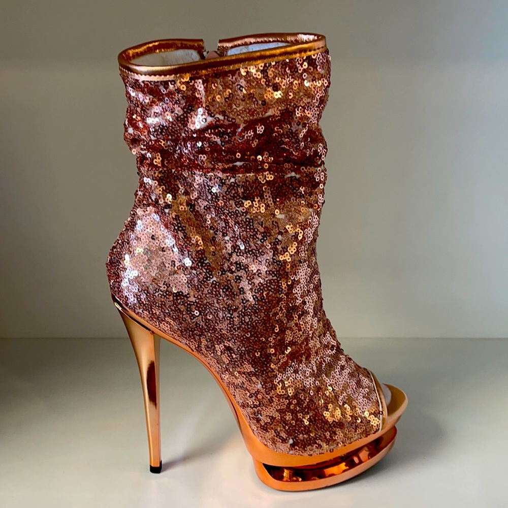 Rose Gold Sequin Bootie